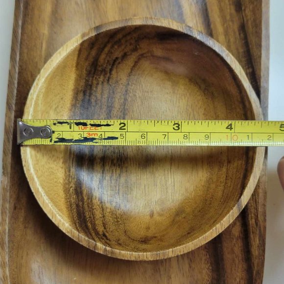 Mango Wood Tray with Spice Bowls & Wood Spoons Set - Picture 3 of 6